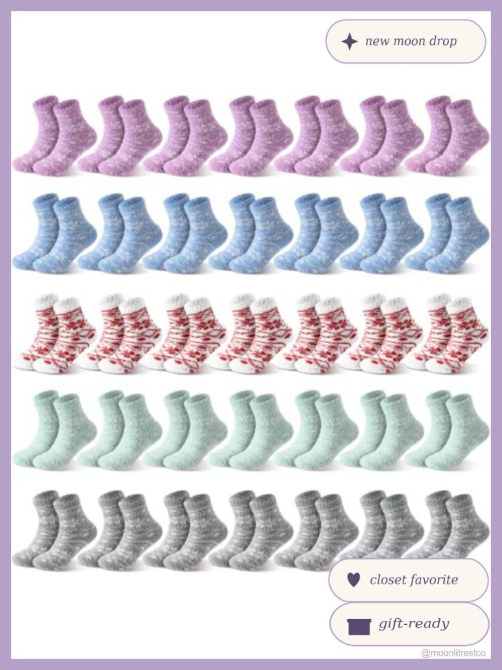 35 Pairs Fuzzy Slipper Socks Coral Fleece Plush Cozy Winter Gift Women